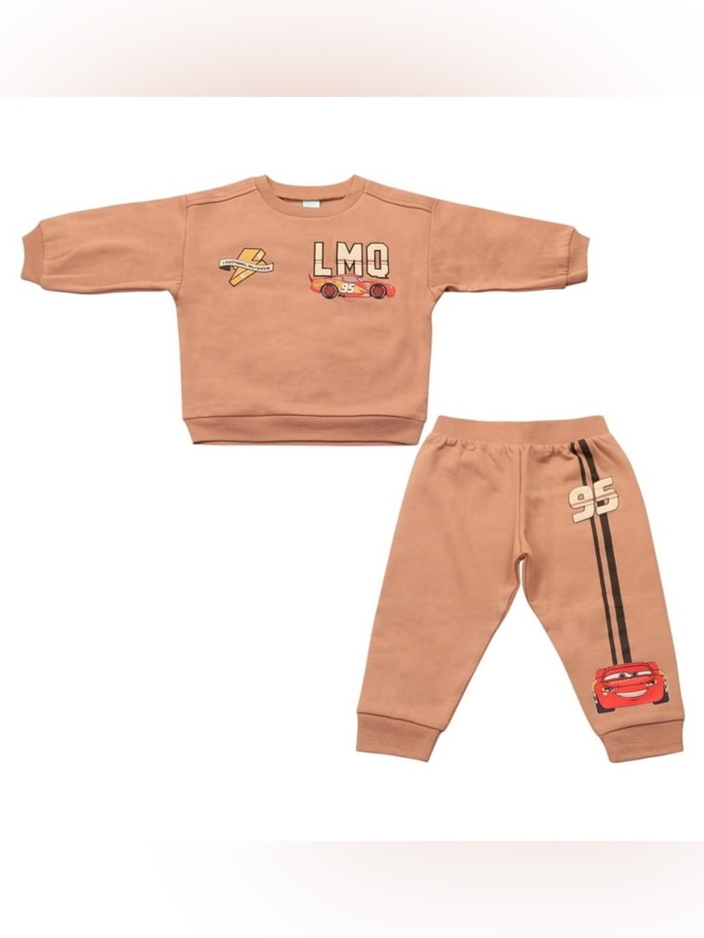 Disney Pixar Tan '95 Cars Sweatshirt & Joggers Set size 12 Months